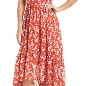 Eliza J - Red Floral High Low Dress